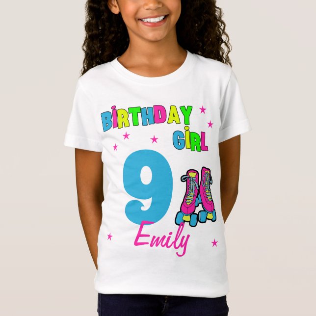 T-Shirt Patinage à roulettes Fête d'anniversaire Personnal (Devant)