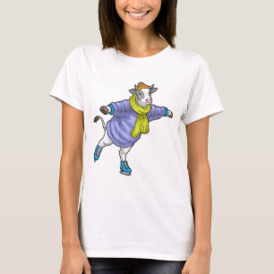 T-shirt Patinage artistique de vache Patins à glace Sports