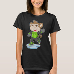 T-shirt Patinage artistique singe patins à glace