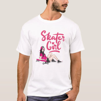 T-shirt Patinage cool Art Femmes Filles Skateboard Skatebo