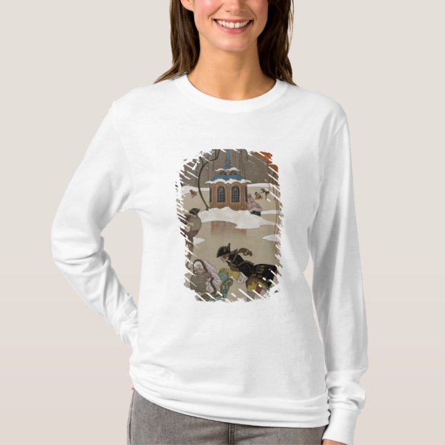 T-shirt Patinage de glace sur le lac congelé (Devant)
