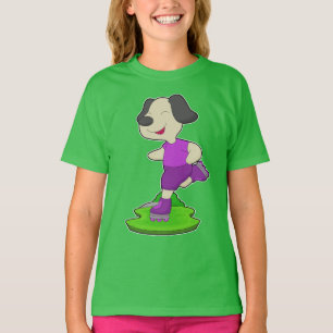 T-shirt Patinage en ligne de chiens Patins en ligne