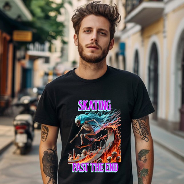 T-shirt Patinage Fière Squelette Un Tour Défiant La Mort (Créateur téléchargé)