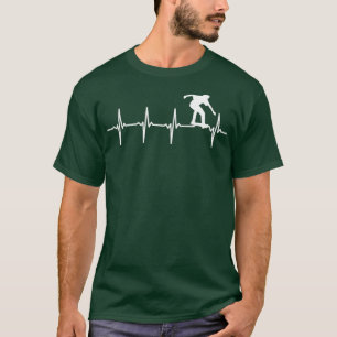 T-shirt Patinage Heartbeat Cadeau Pour Skaters amp Skatebo