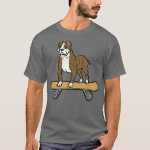 T-shirt Patinage mignon Pit Bull amusant Patinage Pit Bull