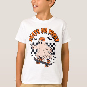 T-shirt Patinage ou traitement du fantôme Halloween