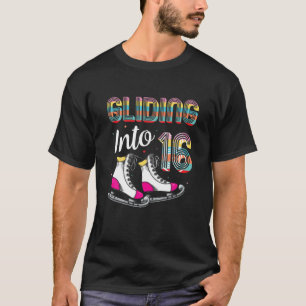 T-shirt Patinage Sur Glace 16E Anniversaire Patinage Figur