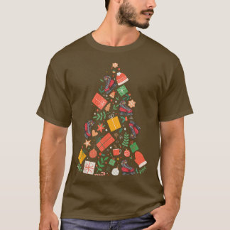 T-shirt Patinage sur glace Arbre de Noël Patineurs de Noël