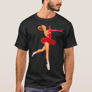 T-shirt Patinage sur glace en rouge