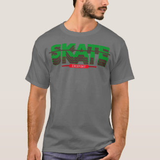 T-shirt Patiner design quotidien en vert