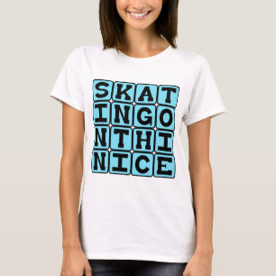 T-shirt Patiner sur de la glace mince, sur un terrain dang