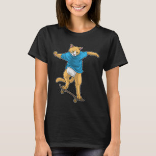 T-shirt Patineur de chat Skateboard