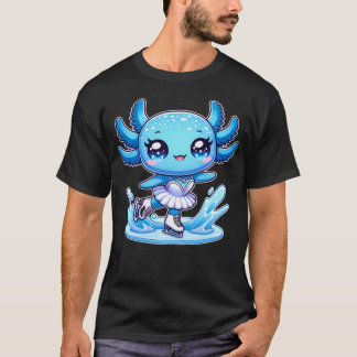 T-shirt Patineur drôle Patineur drôle Axolotl Patinage art
