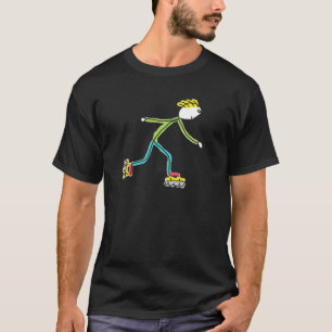 T-shirt Patineur en ligne Stickman