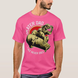 T-shirt Patineur Papa Stoke ne meurt jamais Skeleton Air