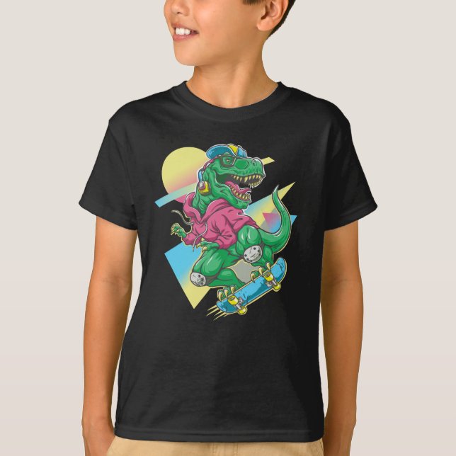 T-shirt Patineur T-Rex (Devant)