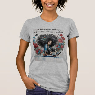 T-shirt Patineuse avec Afro "Little Ray of Sunshine"