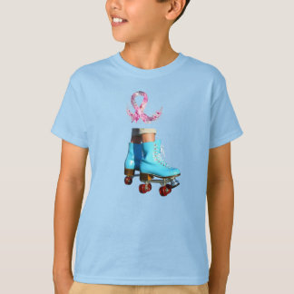 T-shirt Patins à rouleaux lunaires avec ruban rose floral