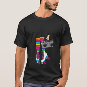 T-shirt Patins à roulettes rétro féminins drôle disco 80 s
