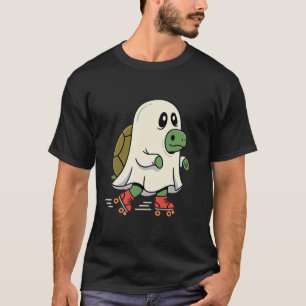T-shirt Patins à roulettes Tortue Fantôme Design Halloween