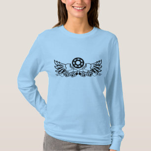 T-shirt Patins de Derby de rouleau avec des ailes