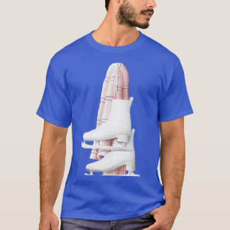 T-shirt Patins de glace en aquarelles avec foulard beaux a