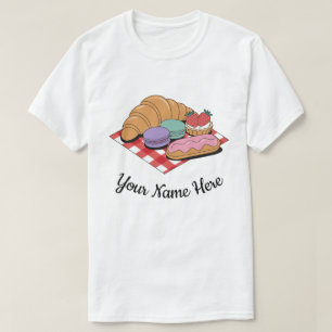 T-shirt Pâtisserie Personnalisée Amoureux Croissant Éclair