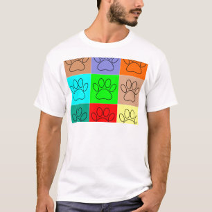 T-shirt Patounes de chiots mignons en carrés