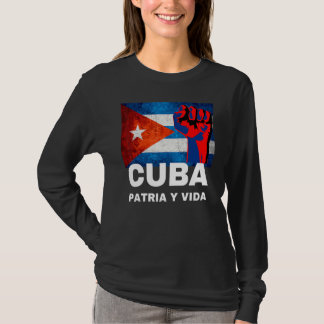T-shirt Patria Y Vida Cuba Drapeau Poing Cubain Cuba Libre