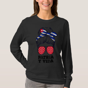 T-shirt Patria Y Vida Patriotique Femmes Libres Cuba
