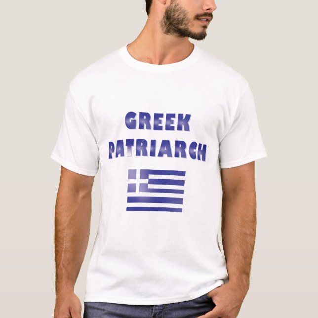 T-shirt Patriarche grec Personnaliser Nom Bleu (Devant)