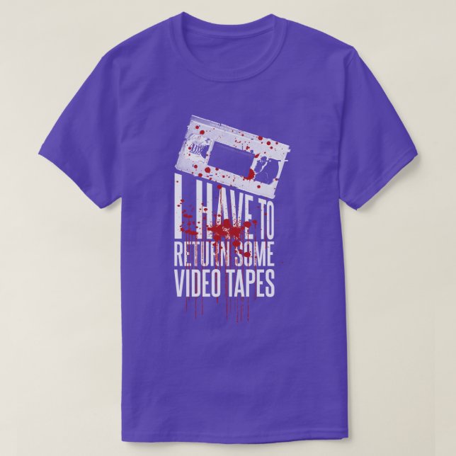 T-shirt Patrick Bateman Je dois rendre des cassettes vidéo (Design devant)