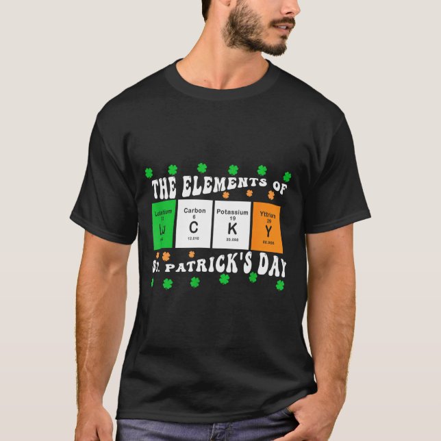 T-shirt Patricks Day Funny Elements Of Lucky Periodic Tabl (Devant)