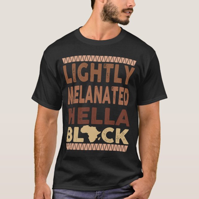 T-shirt Patrimoine africain Hella Black Melanated Black Hi (Devant)