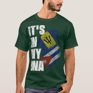 T-shirt Patrimoine Du Drapeau D'ADN De La Barbade Et De Cu