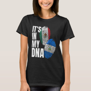 T-shirt Patrimoine Du Drapeau D'ADN Du Nicaragua Et Du Mex