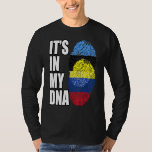 T-shirt Patrimoine Du Drapeau D'ADN Mélangé Colombien Et E
