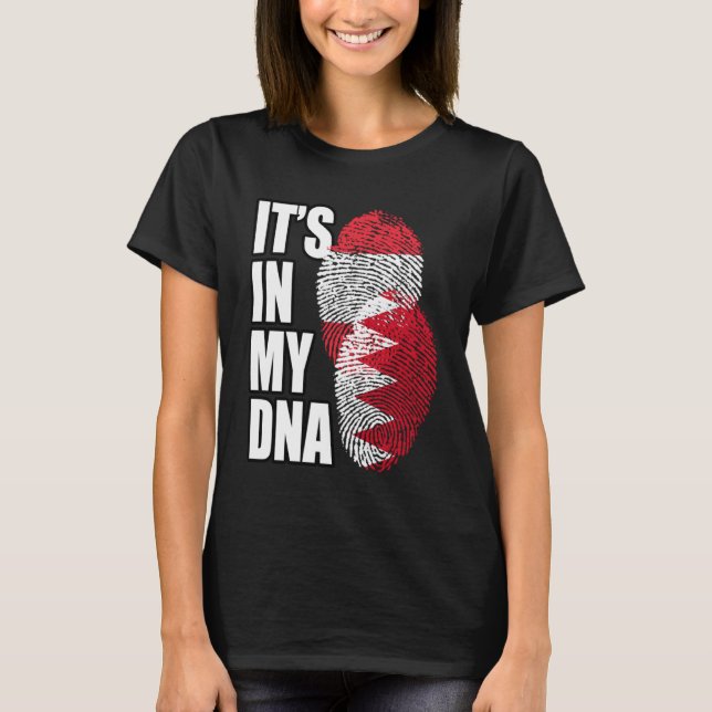 T-shirt Patrimoine Du Drapeau D'ADN Mélangé De Bahreïn Et  (Devant)