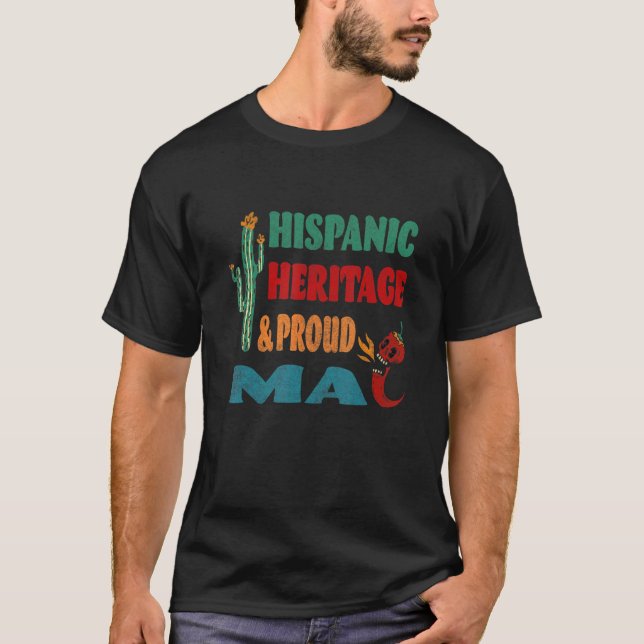 T-shirt Patrimoine hispanique et Fière Ma (Devant)