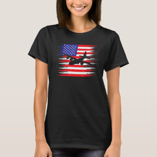 T-shirt Patrioctic C-130 Hercules Airplane Shirt USA Airpl