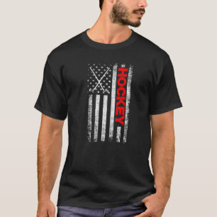 T-shirt Patriot American Flag Puck Goalie Joueurs de la pa