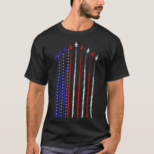 T-shirt Patriot Juillet 4 Jets d'avion de chasse Drapeau U