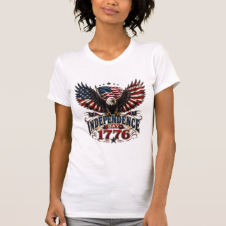 T-Shirt Patriote Aigle Américain Fête de l'Indépen