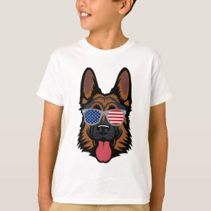 T-shirt Patriote américain de cool de berger allemand -