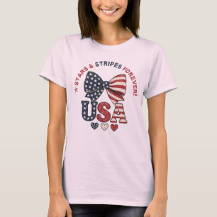 T-Shirt Patriote Noeud Papillon Stars and Stripes