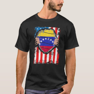 T-shirt Patriote vénézuélien d'Amérique, drapeau vénézuéli