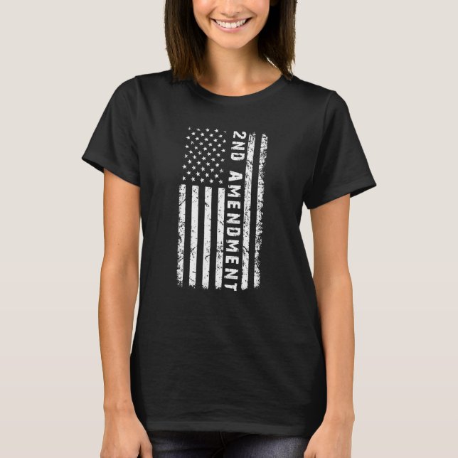 T-shirt Patriotic 2nd Amendment US Flag Pro Gun (Devant)