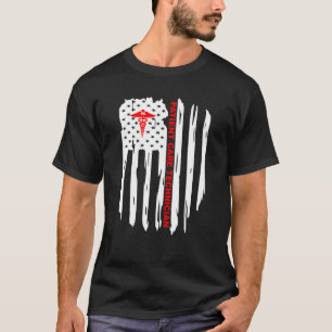T-shirt Patriotic American USA Drapeau Patient Care Techni