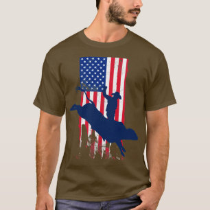 T-shirt Patriotic Bucking Rider Cowboy avec American Ameri