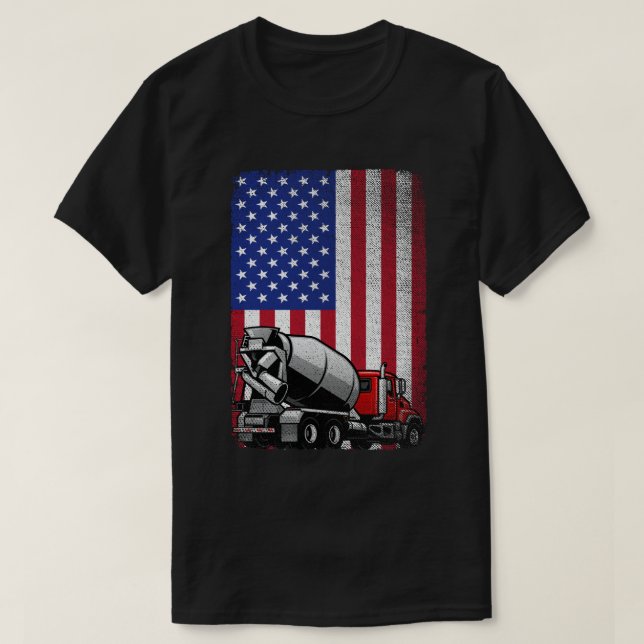 T-shirt Patriotic Cement Truck (Design devant)